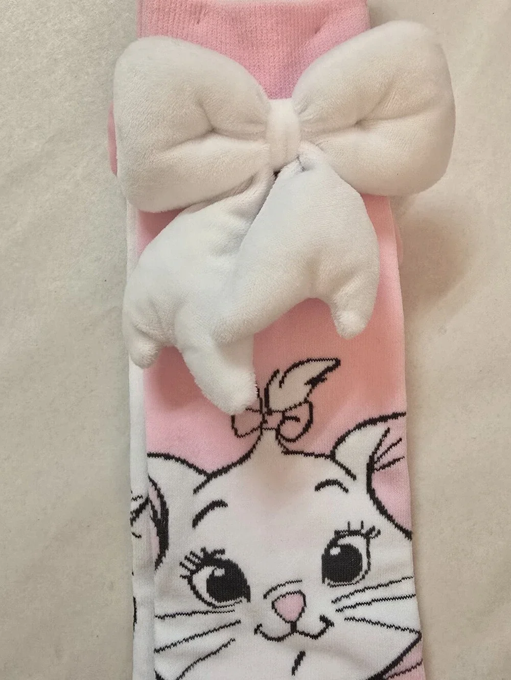 Hot Topic Disney's Aristocats Plush Bow Mismatch Knee- High Socks Marie Berlioz